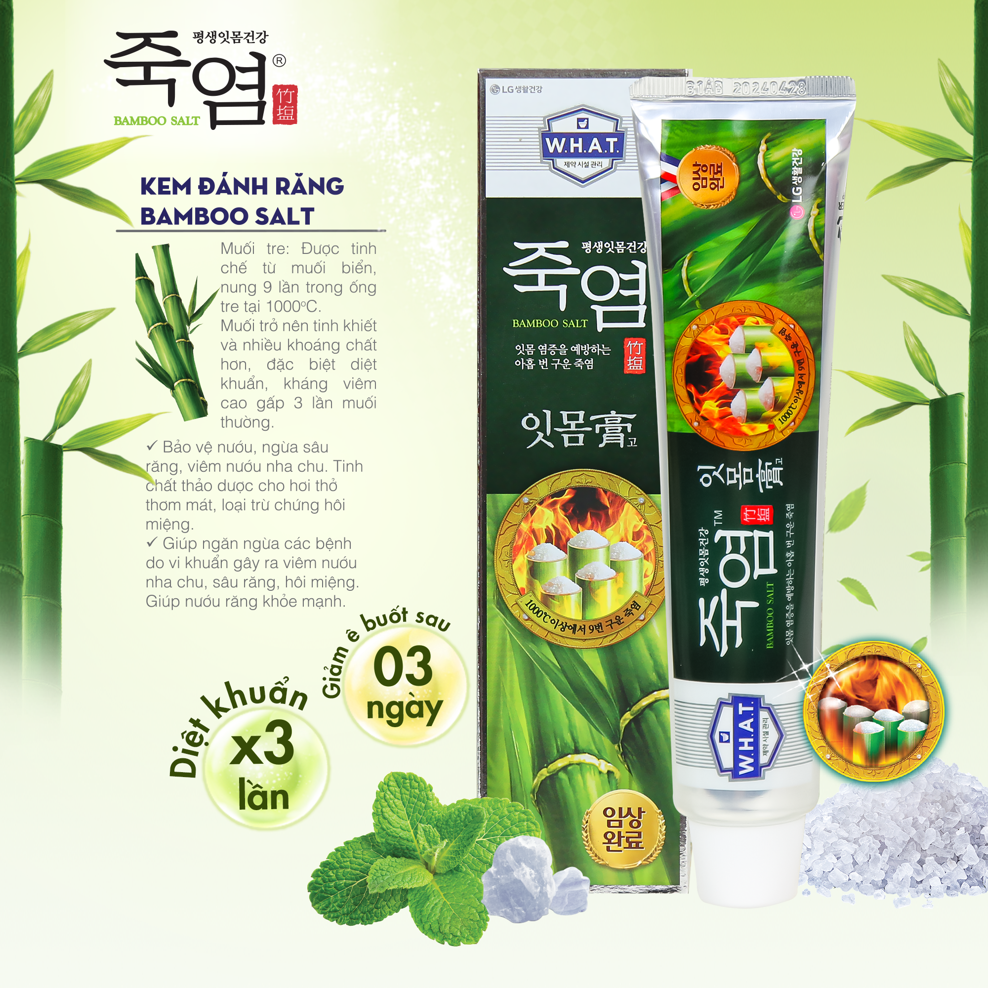 Kem đánh răng Bamboo Salt In Mom dành riêng cho nướu 120g/140g